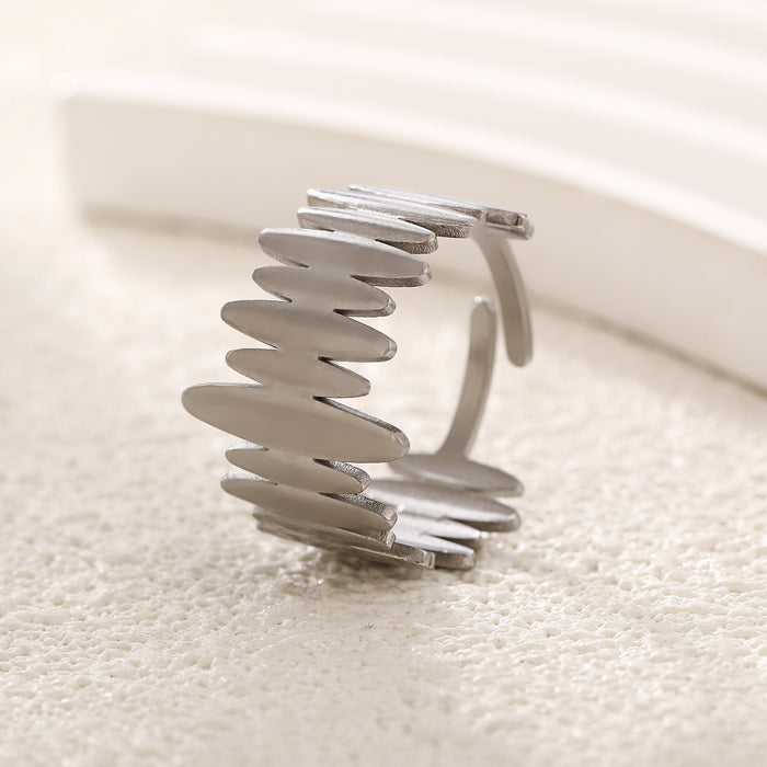 Wholesale Stainless steel ring, women's simple and fashionable arrangement, open mouth jewelry