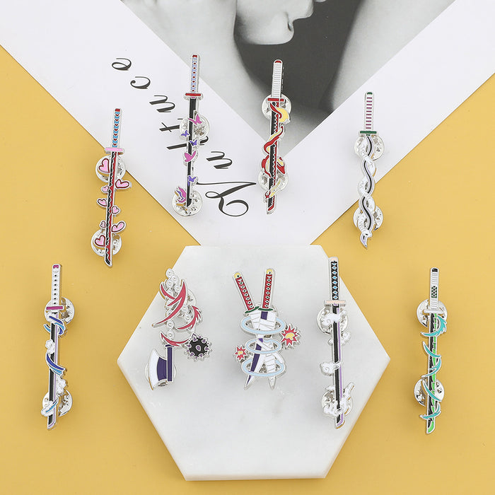 Wholesale Anime Ghost killing blade series brooch Ghost killing blade metal badge gift accessories