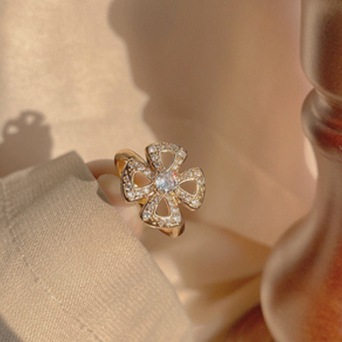 Wholesale Micro-inlaid Crystal Zircon Pearl Ring