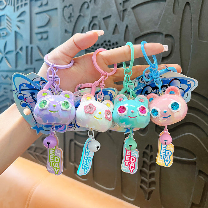 Wholesale Resin Cat Wind Chime Keychain JDC-KC-YanG043