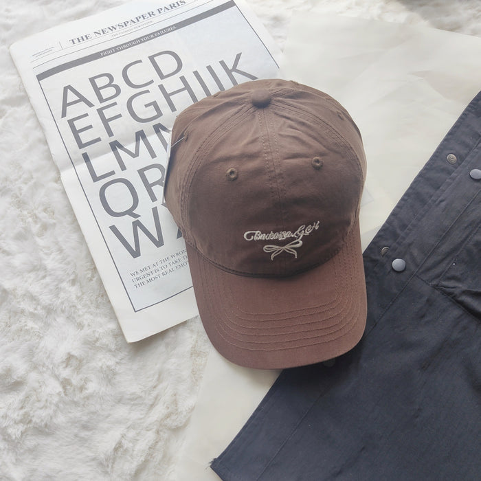 Wholesale New letter bow embroidered baseball cap, sun protection and sunshade cap, duckbill cap