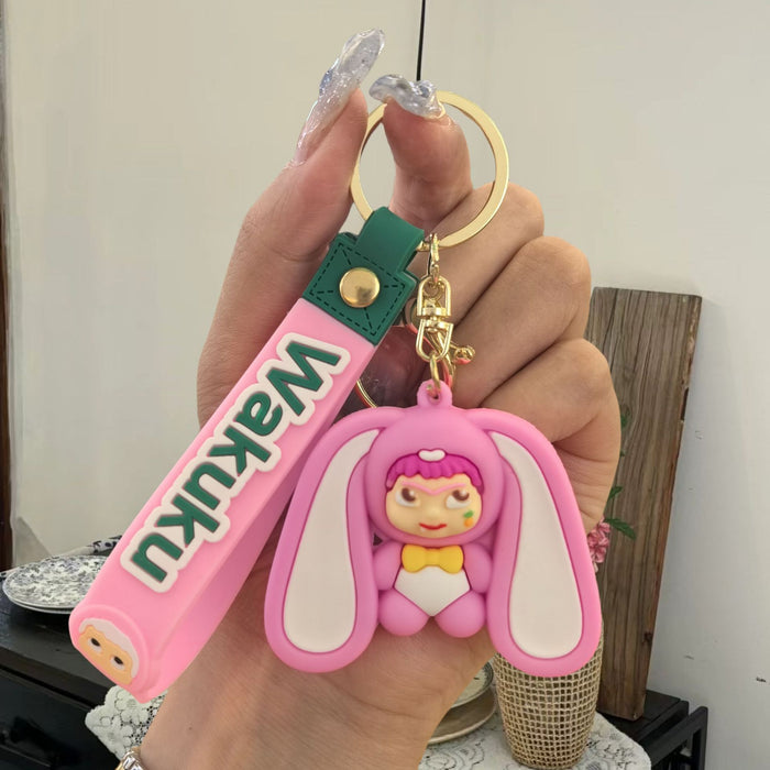 Wholesale Cartoon soft rubber 3D doll pendant Keychains