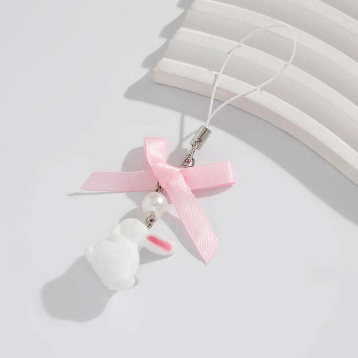 Wholesale Jewelry bow keychain pentagram alloy glass bead pendant