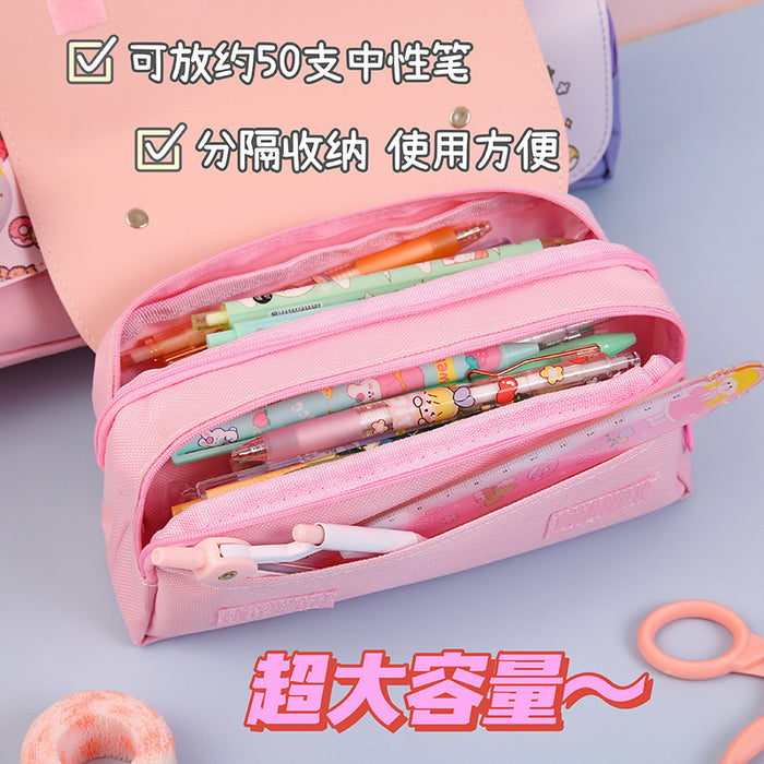 Wholesale Large Capacity Stationery Student Double-Layer Pencil Bags
