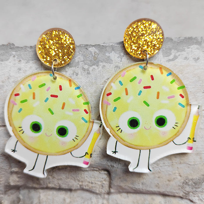 Wholesale 2PCS/PACK Cartoon Acrylic Earrings JDC-ES-HeYi118