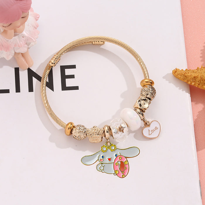 Wholesale Stainless Steel Cartoon Charm Bracelet Adjustable Pendant Jewelry Gift MOQ≥2
