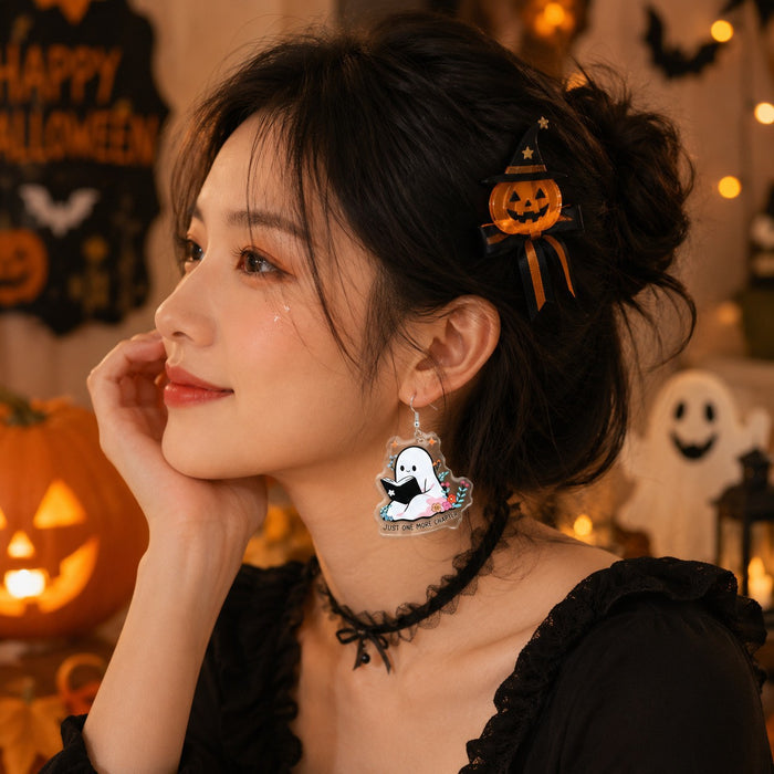 Wholesale Quirky Cartoon Ghost Acrylic Earrings Trendy Jewelry Accessory MOQ≥12