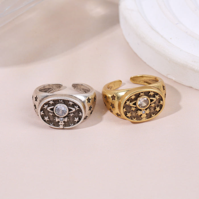 Wholesale Saturn Oval Open Ring Personality Fashion Versatile Ring