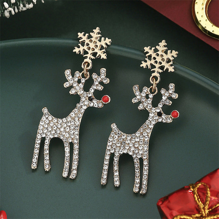 Wholesale New Christmas Earrings Cartoon Cute Creative Geometric Asymmetrical Christmas Tree Elk Earrings
