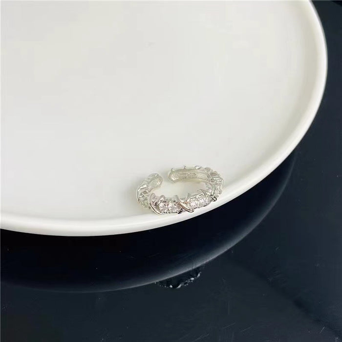 Wholesale Zircon ring with adjustable opening, fashionable ring, women's high-end feel, index finger ring