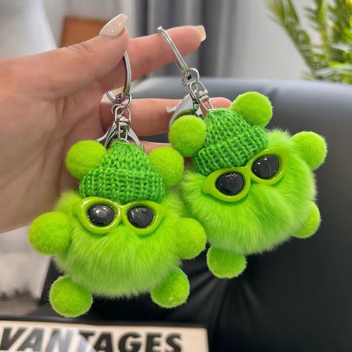 Wholesale Cute bag ornaments Rex rabbit fur small bristle plush doll small bristle car keychain mobile phone pendant