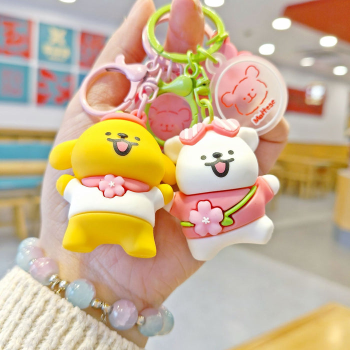 Wholesale New cute cartoon couple backpack pendant keychain accessory