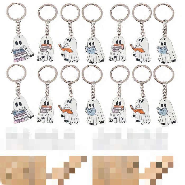Wholesale  Book Ghost Acrylic Keychain Bag Charm MOQ≥10