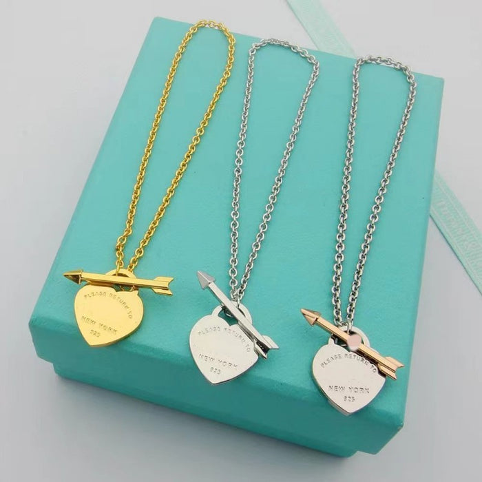 Wholesale Heart shaped necklace, personalized thick chain, fine chain jewelry