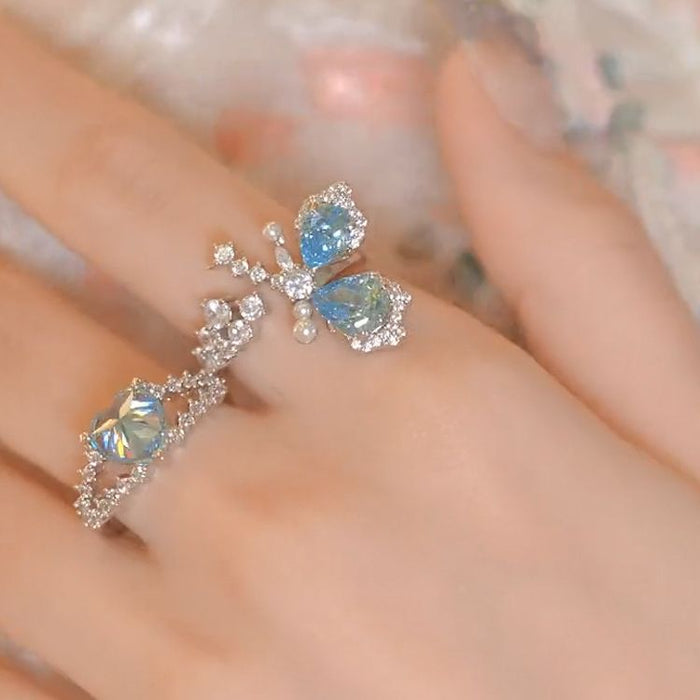 Wholesale Butterfly butterfly opening finger ring personality finger ring