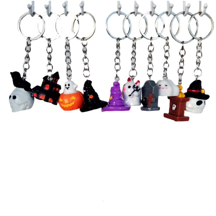 Wholesale 10PCS Halloween 3D Cartoon Resin Keychain JDC-KC-TYS017
