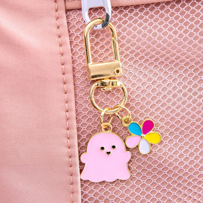 Wholesale Halloween Ghost Keychain Metal Alloy Flower Ornament Keychain Pendant