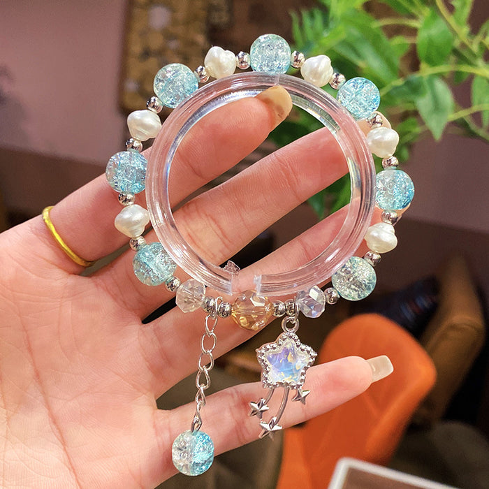 Wholesale Star Glass Bead Bracelet Chic Forest Sweet Theme Fashion Jewelry Accessory MOQ≥3