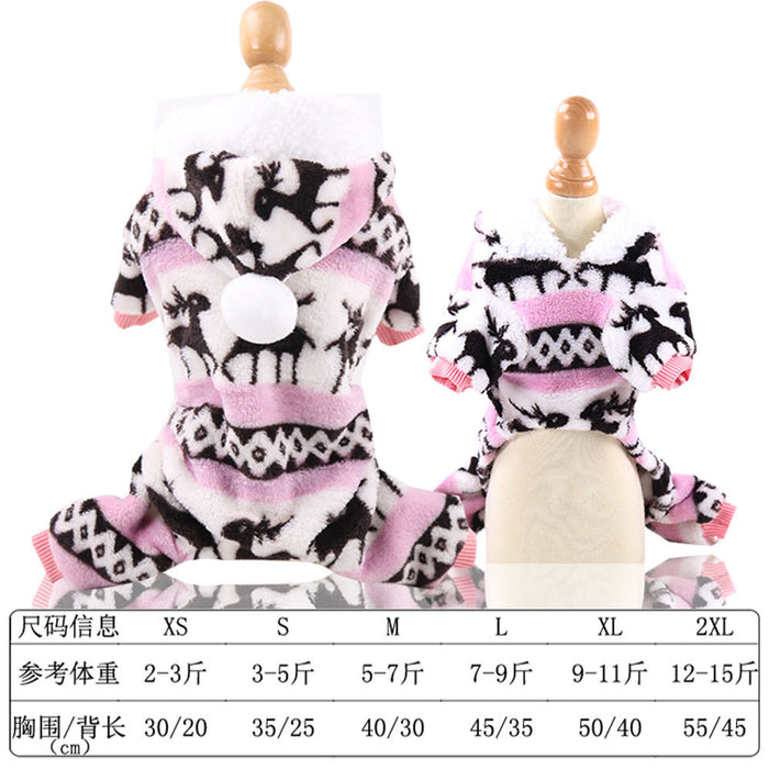Wholesale Dogs Christmas Pet Supplies Clothes  Cotton Coat Autumn and Winter Elk Cat and Dog Clothes