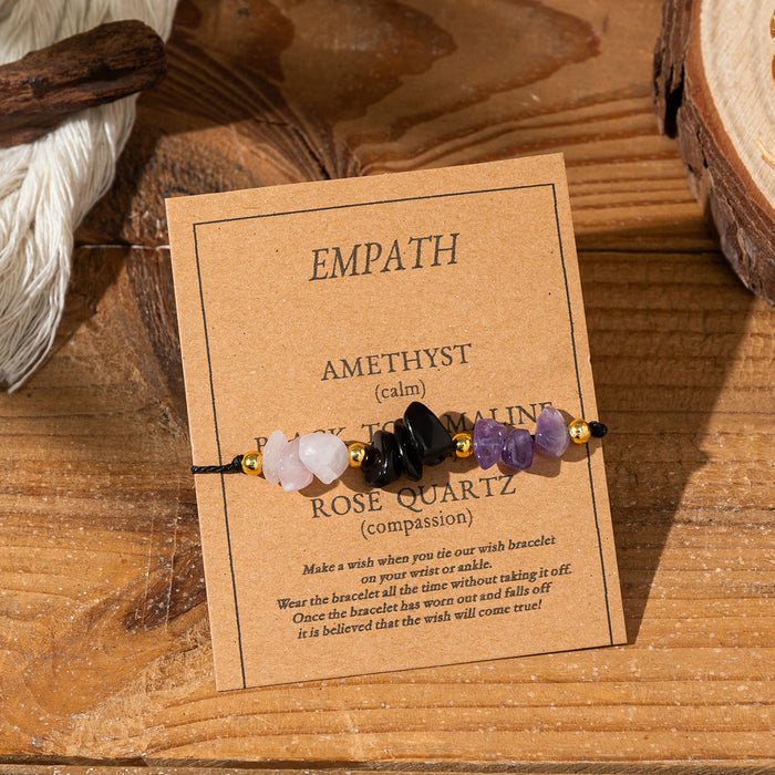 Wholesale Good Luck Bracelet Natural Stone Adjustable Braided Bracelet