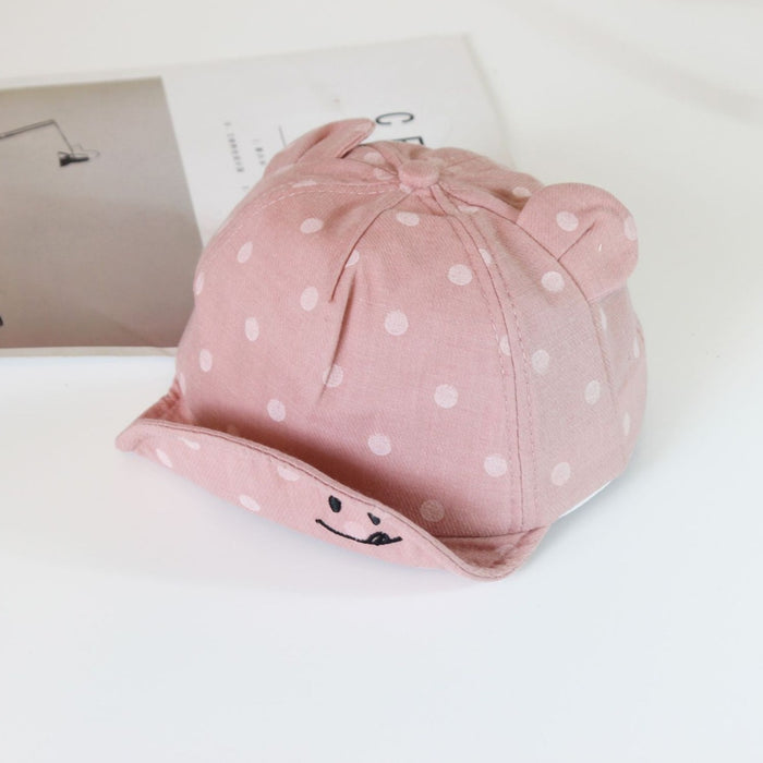 Wholesale Hat brim dot children's baseball cap face ears peaked cap soft edge infant hat