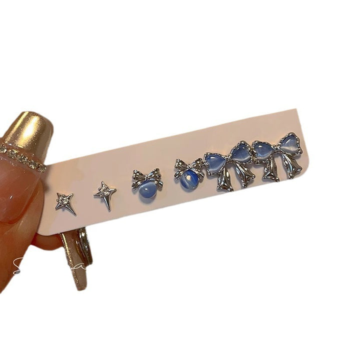 Wholesale Small niche design, personalized earrings, internet celebrity, versatile bow earrings