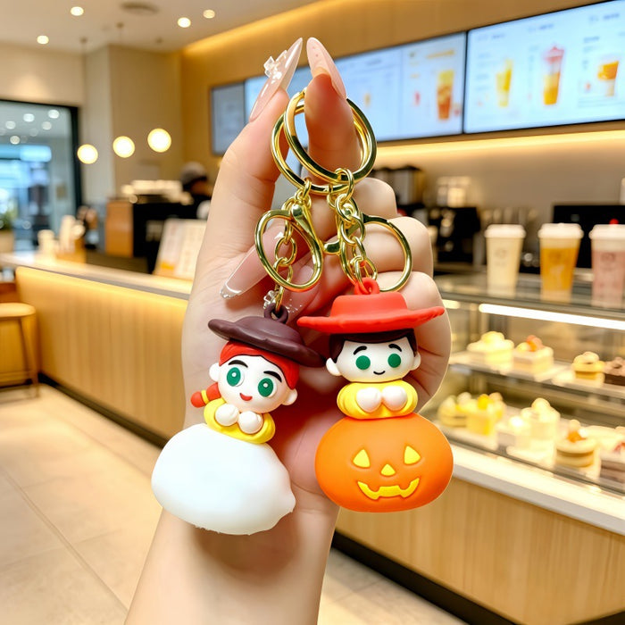 Wholesale Cartoon Metal Keychain Night Light Decorative Bag Charm Gift for Students Couples MOQ≥2