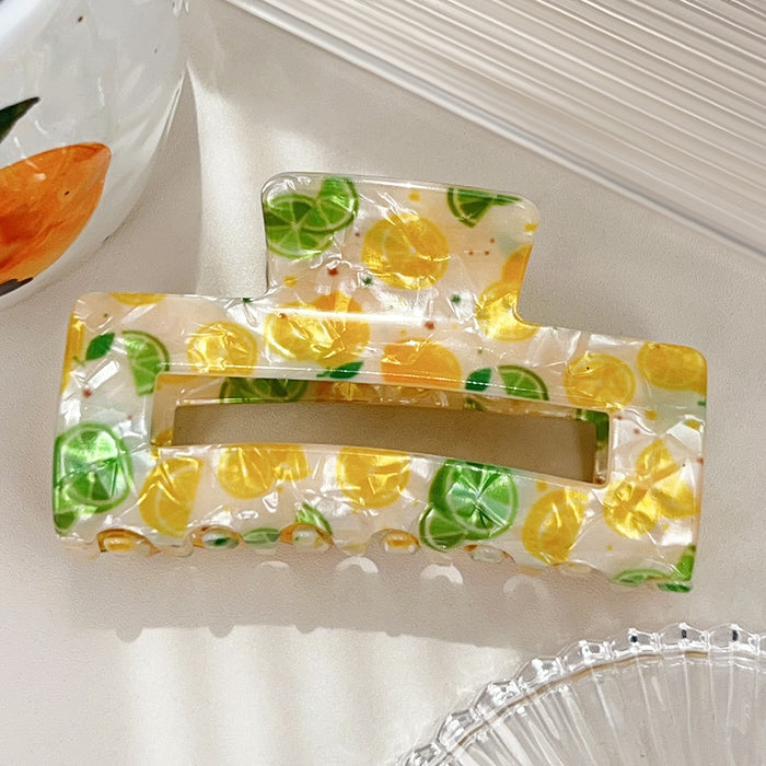 Wholesale Cute fruit pattern square cutout hair clip