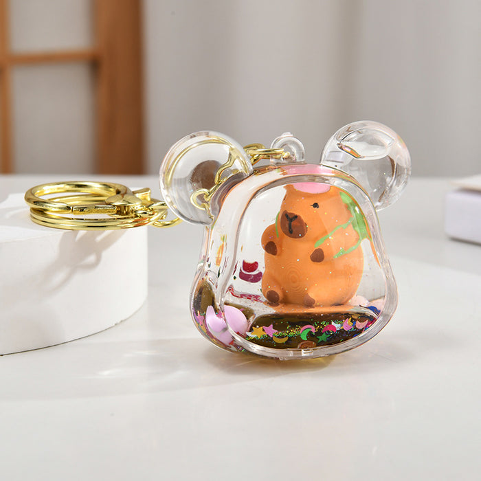 Wholesale Keychain backpack pendant floating liquid backpack ornament