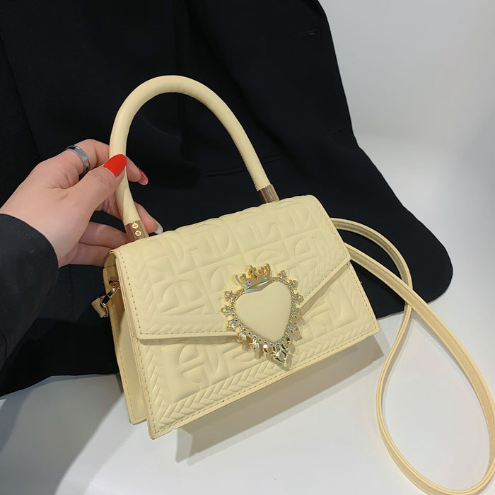 Wholesale Candy-colored heart-shaped lock square shoulder bag