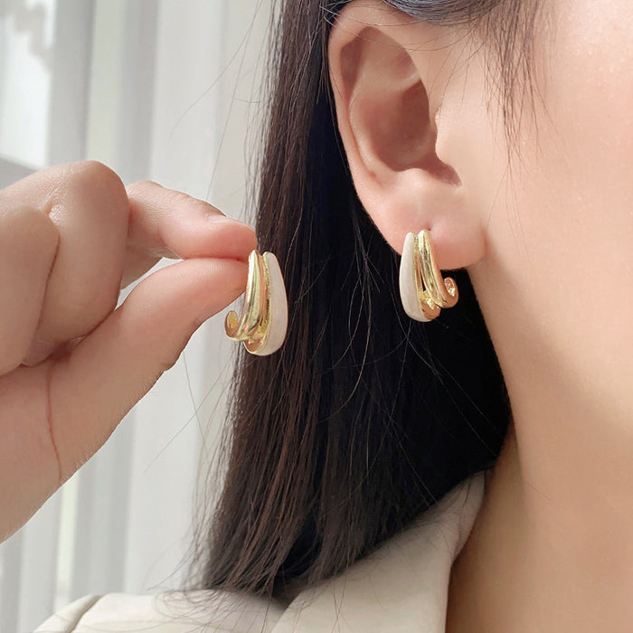 Wholesale ring earrings women's fashion cold wind hollow earrings