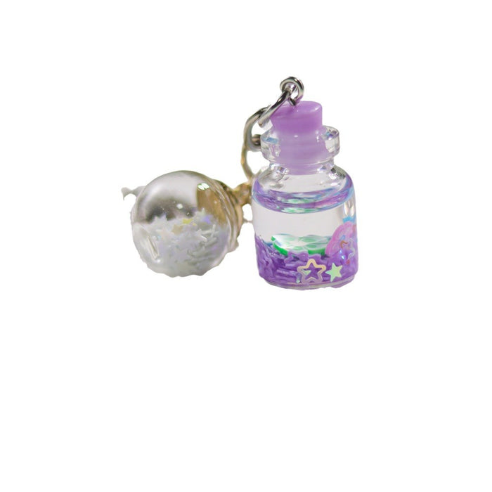 Wholesale Creative Keychain Girl Student Cute Flower Flowing Sand Bottle Key Pendant Bag Accessories Decorative Advertising Gift