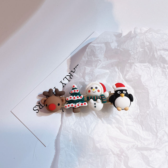 Wholesale Cartoon Christmas Santa Claus Elk Plastic Hairpin JDC-HC-KaLu002