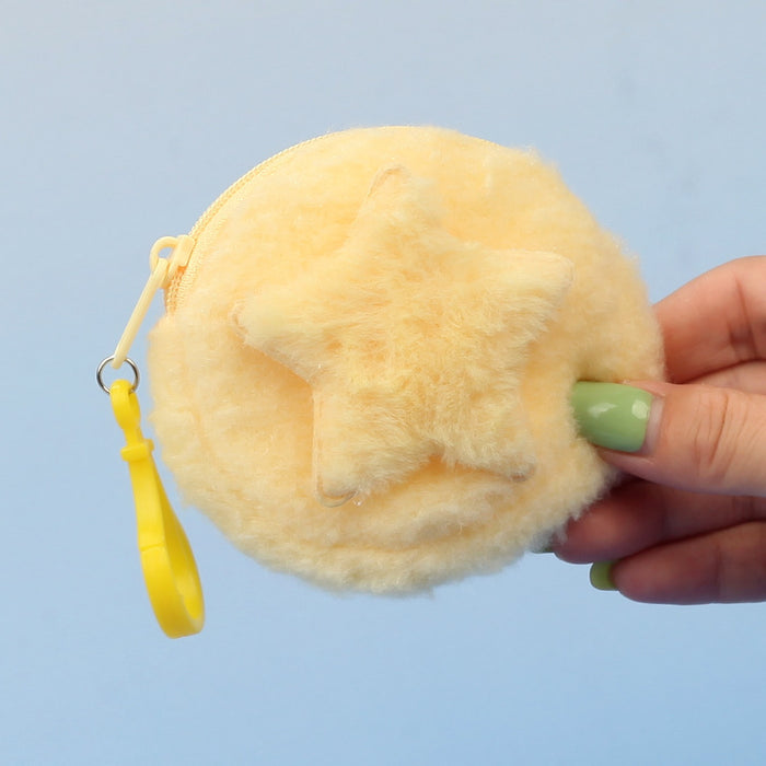 Wholesale Star Shaped Plush Pouch Boutique Coin Purse Earphone Bag Creative Pendant Gift