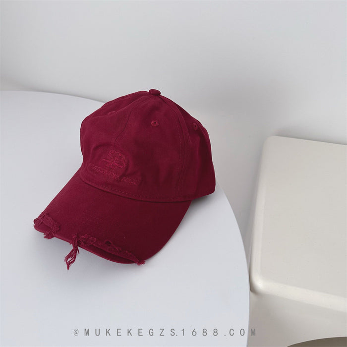 Wholesale Retro vintage distressed baseball cap versatile street racket soft top hat sunshade duckbill cap trendy