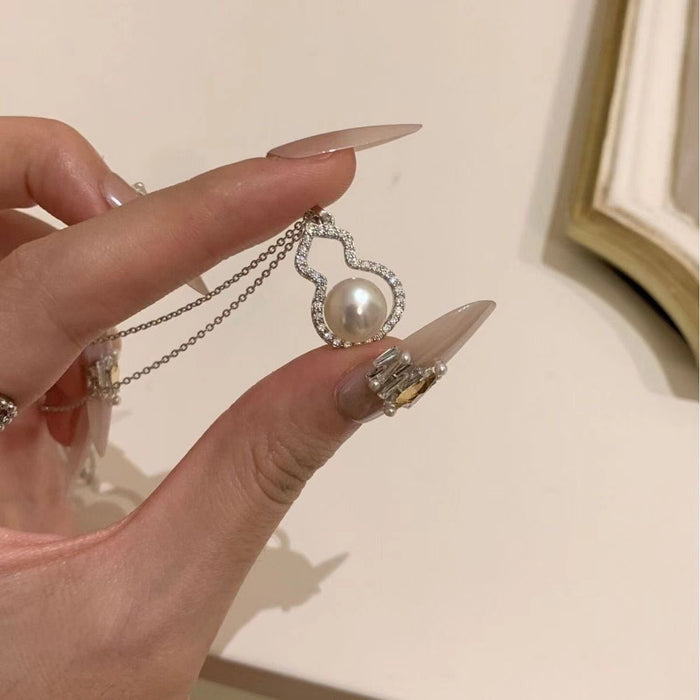 Wholesale Ruyi Pearl Gourd Necklace, Women's Versatile Style, Fashionable, High end, Light Luxury Pendant, Clavicle Chain