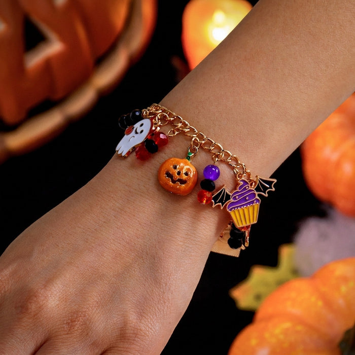Wholesale Bracelet with Pumpkin Ghost Crystal Charms Party Jewelry Accessory