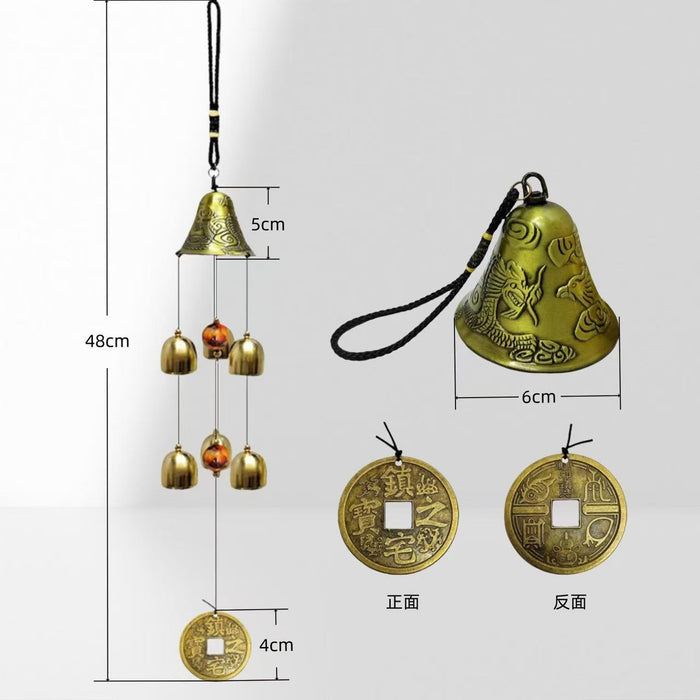 Wholesale Dragon and Phoenix Bells Rotating Wind Chimes