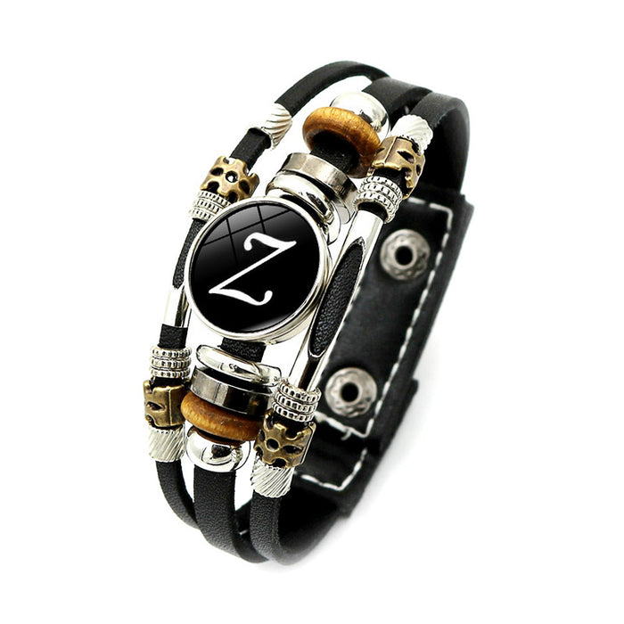 Wholesale Letter Time Gem Leather Bracelet Women Retro Punk Style Handmade Multi-layer Beaded Bracelet Jewelry