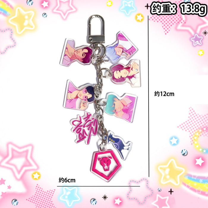 Wholesale 5pcs/ set Kpop Acrylic Keychain Bag Charm