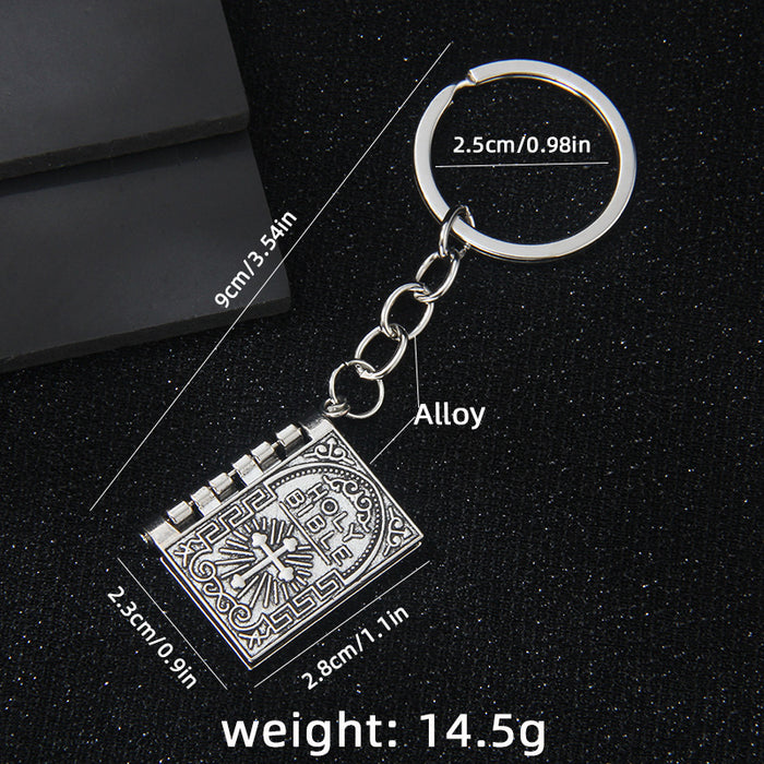 Wholesale Small niche design, flip page bag, keychain, creative retro cross pendant, pendant