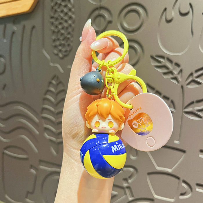 Wholesale Volleyball keychain cute cartoon volleyball doll couple backpack pendant