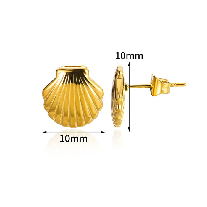 Wholesale Stainless Steel Shell Earrings Imitation Pearl Earrings