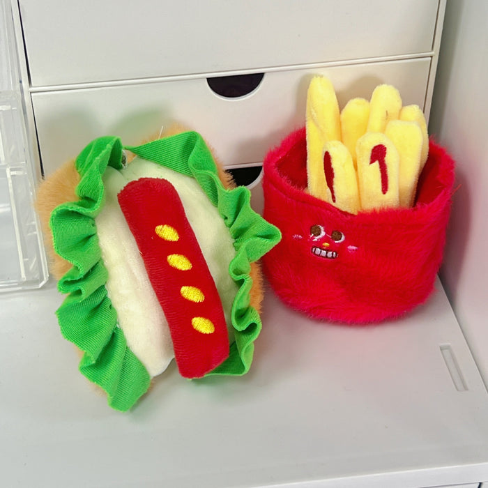 Wholesale Burger pendant accessories keychain cartoon simulation food series doll bag pendant doll machine