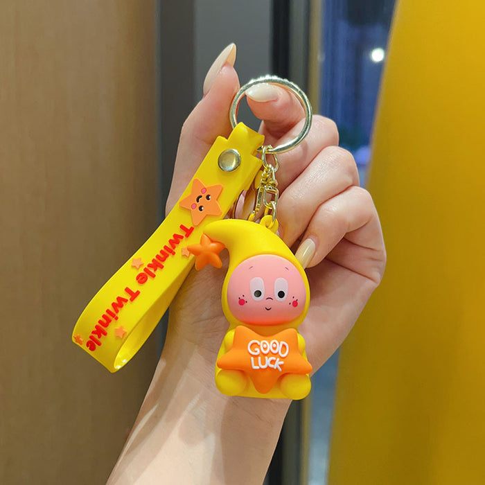 Wholesale Cartoon Star Character 3D PVC Keychain Bag Charm Stylish Student Backpack Pendant Birthday Gift Boutique Resale