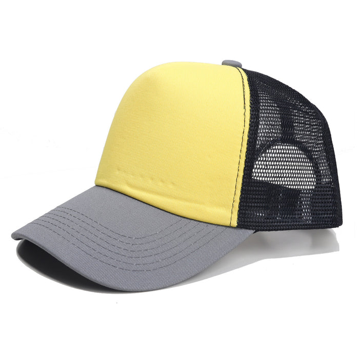 Wholesale Cross-Border Sponge Baseball 5-Piece Soft Top Duckbill Cap Mesh Cap Personalized Embroidered Couple Curved Brim Hat Solid Color Sun Hat
