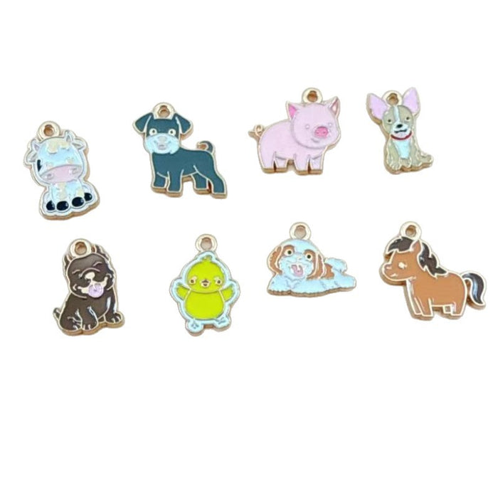 Wholesale 1 PCS Alloy colorful enamel animal DIY charm