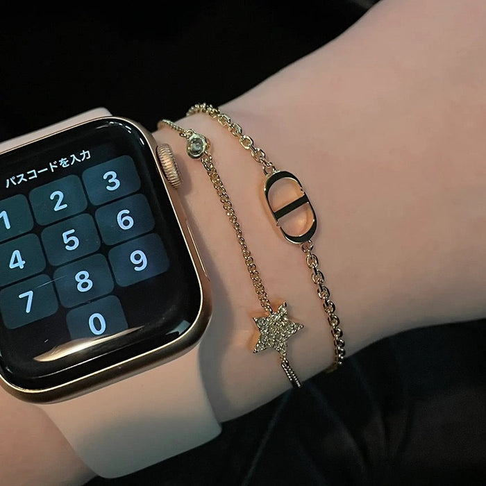 Wholesale Letter Bracelet Stacked Star Bracelet Retro Diamond Bracelet