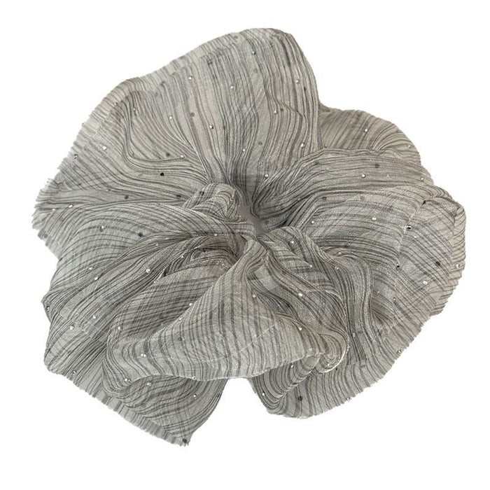 Wholesale drilling large intestine hair ring female high sense striped head rope hair rope