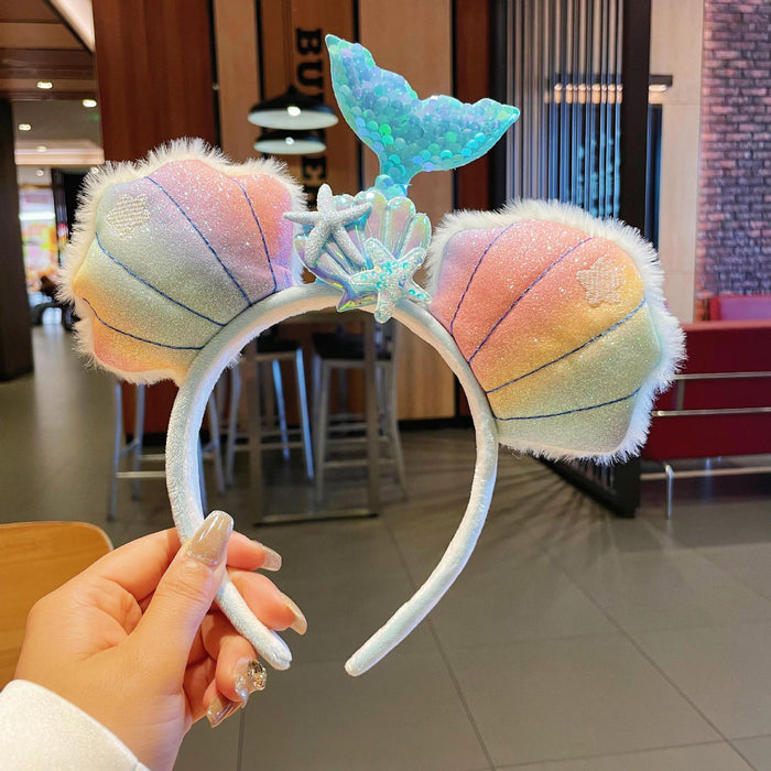 Wholesale hair accessories face wash cute funny mermaid cartoon headband headdress